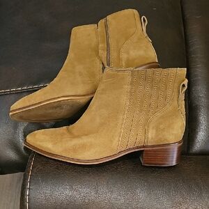 Vince Camuto Camel Suede Ankle Booties